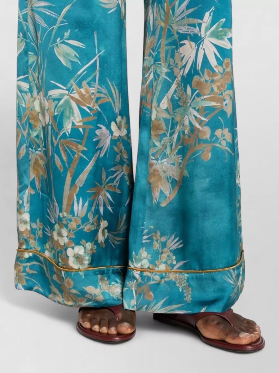 Forte Forte Floral Print Satin Wide Leg Pyjama Bottoms