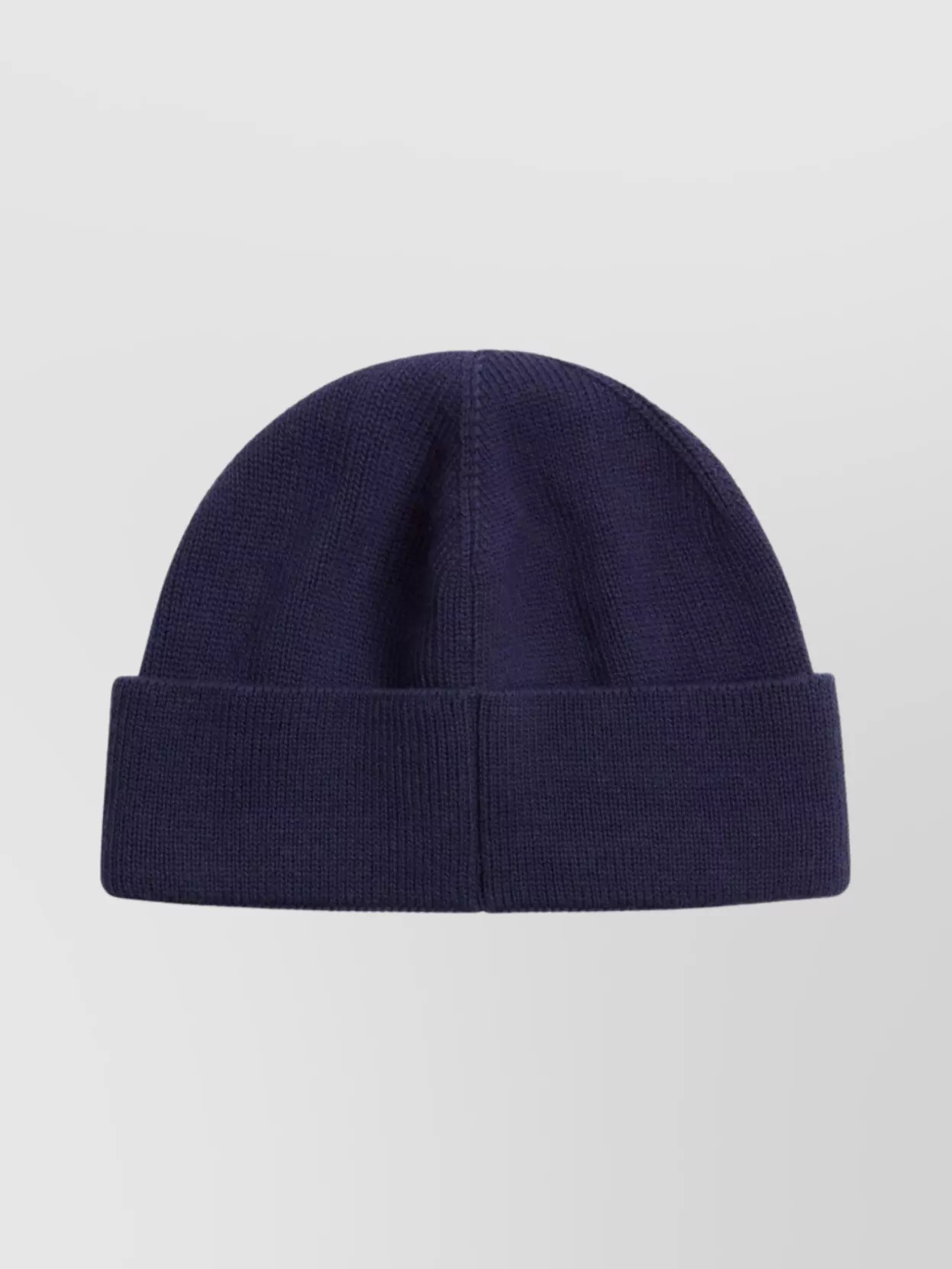 Valentino Cotton And Wool Blend Beanie With Turn-up Brim In Blue