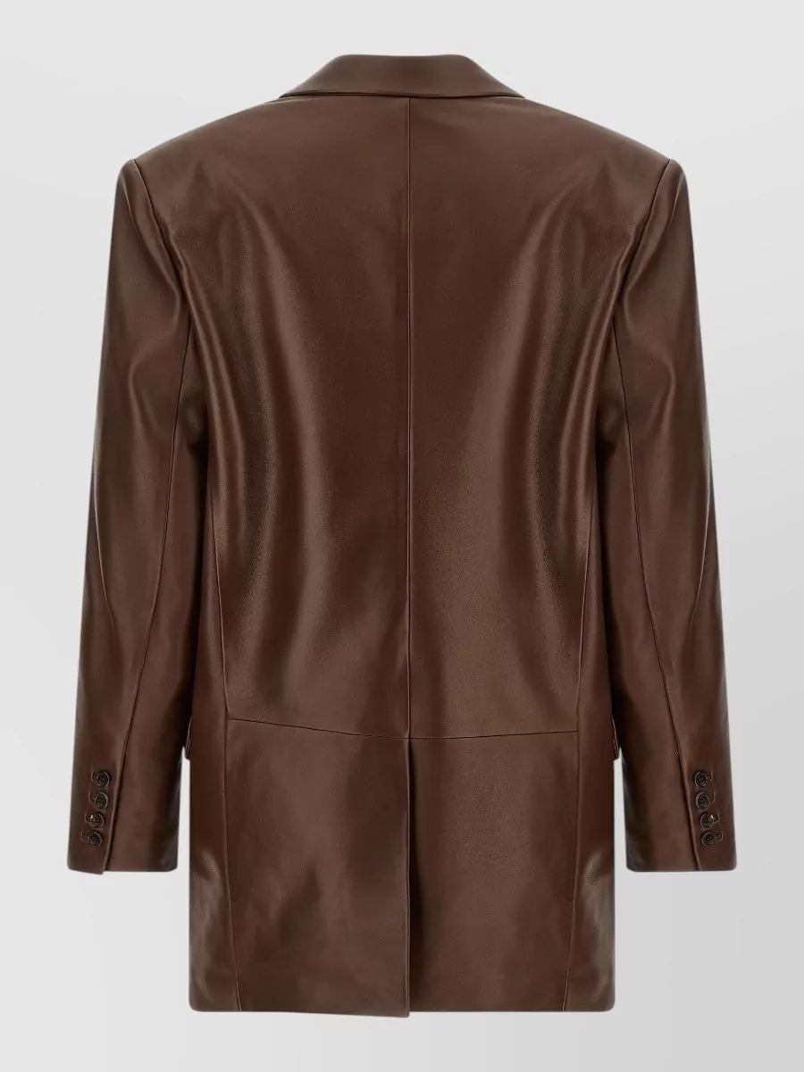 Saint Laurent Leather Single-Breasted Blazer