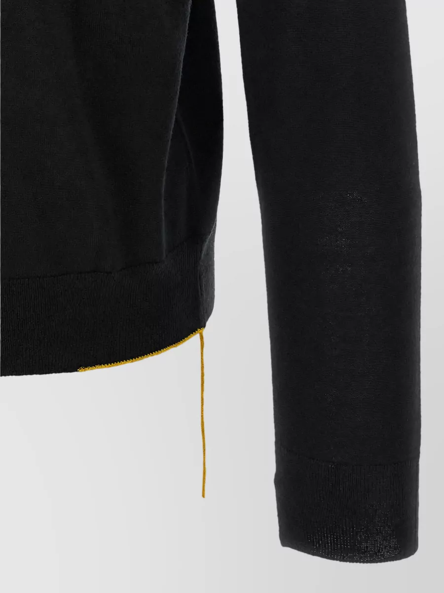 Fendi Virgin Wool Ribbed Crew Neck Sweater