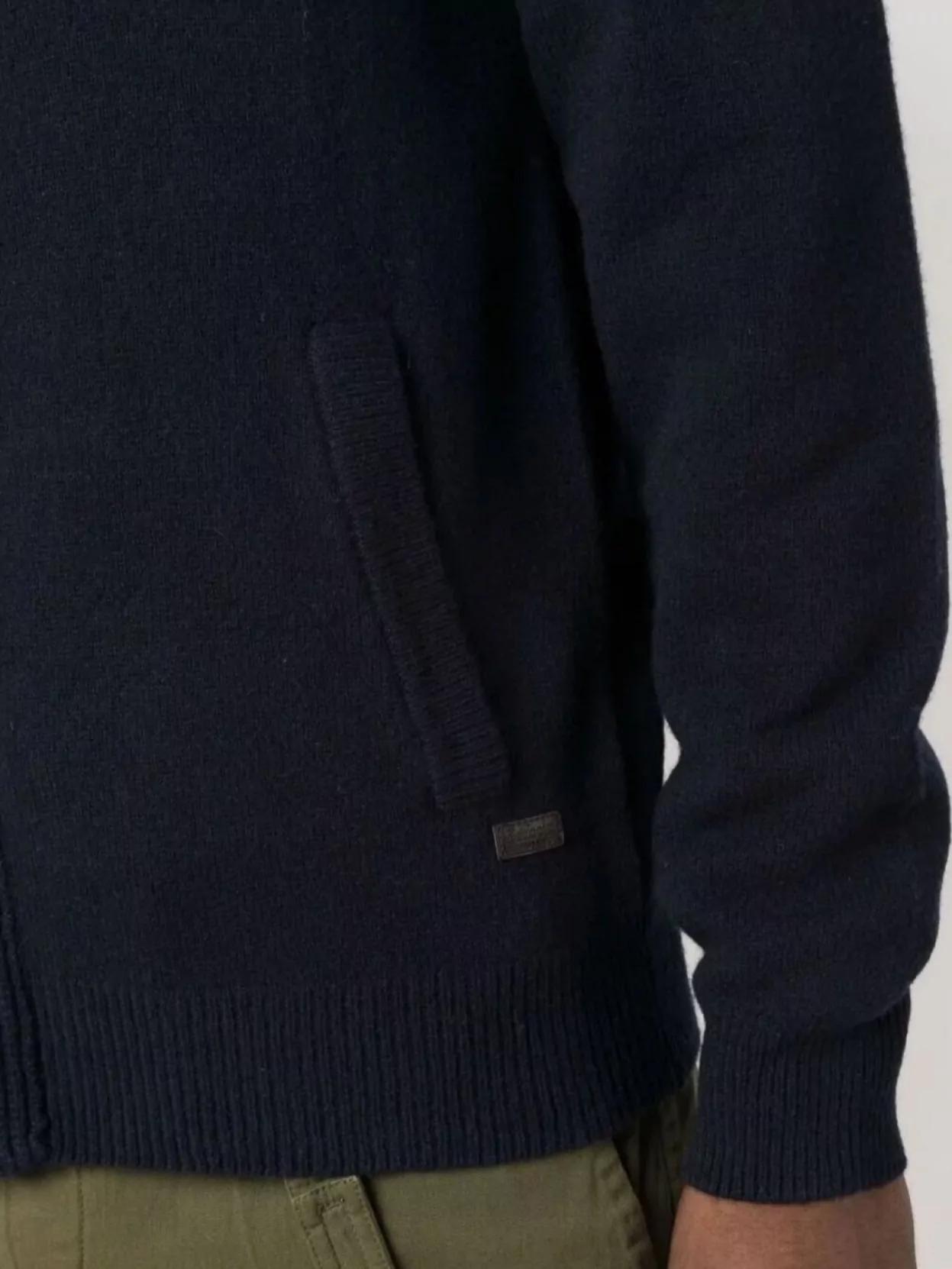 Barbour Ribbed Knitwear With Zip And Pockets