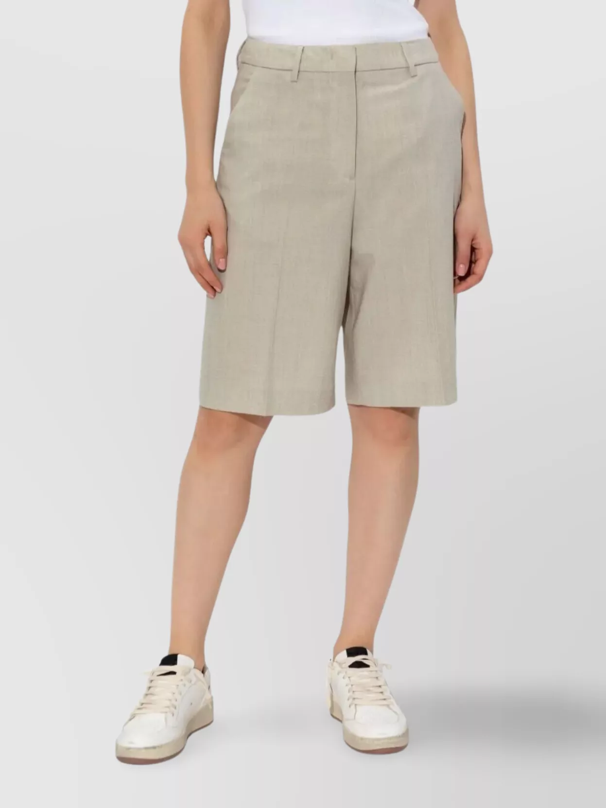 Golden Goose Pleated Front Bermuda Shorts With Back Pockets