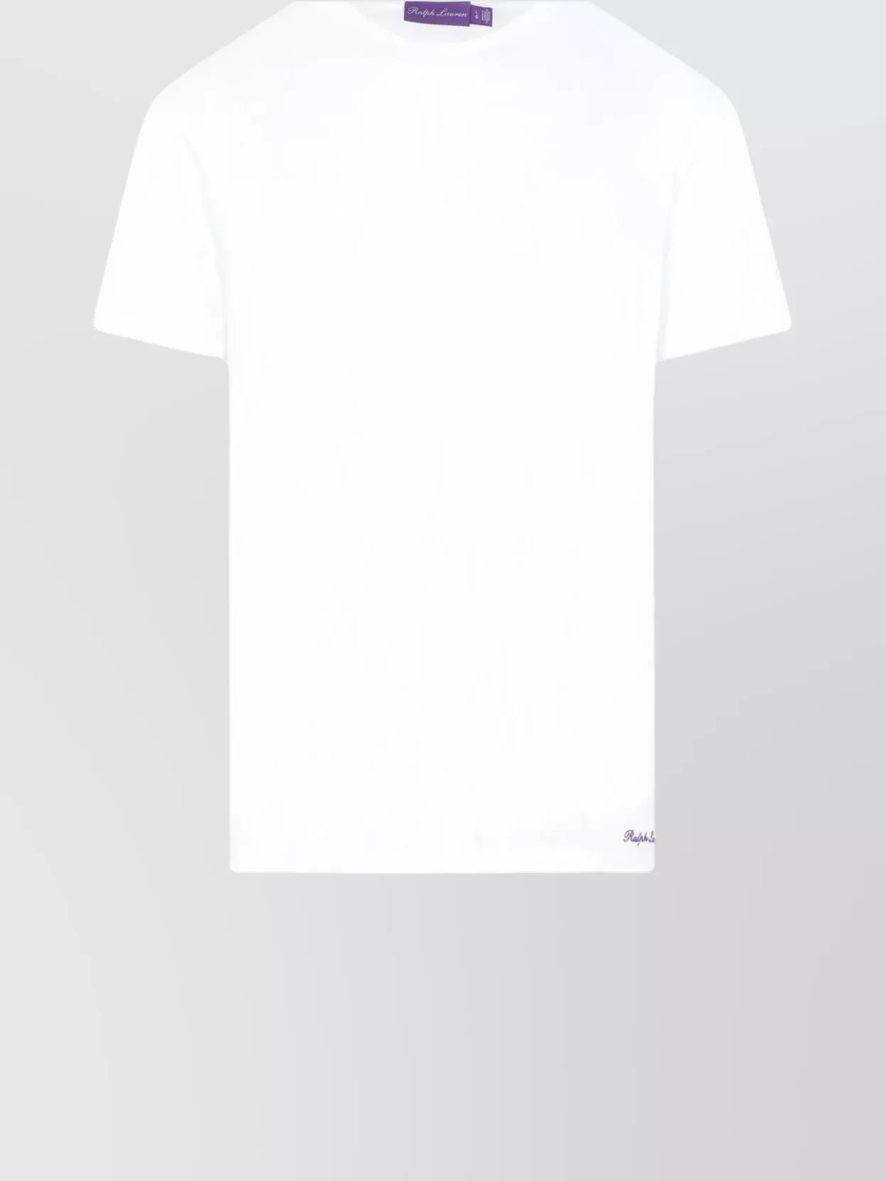 Ralph Lauren Purple Label Embroidered Logo Crew Neck T-Shirt With Side Slits