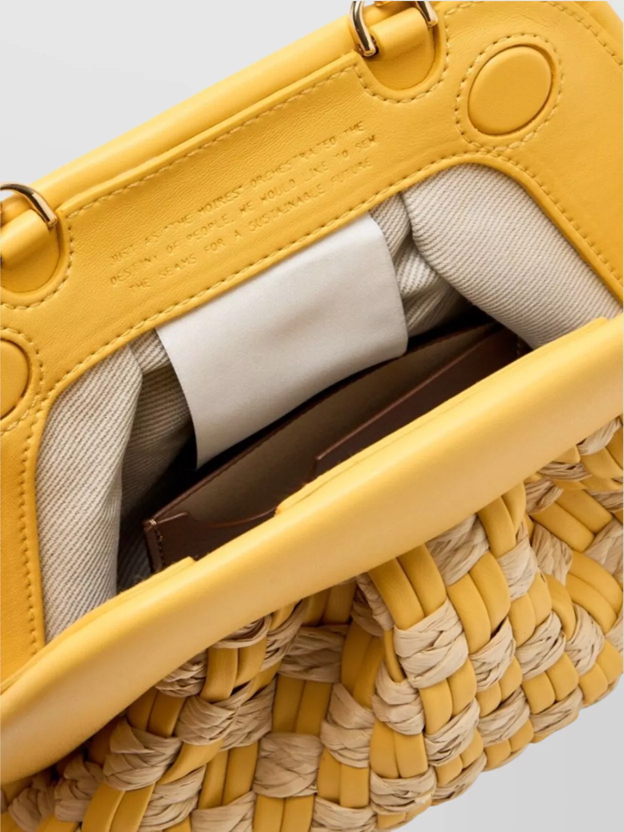 Themoirè Woven Straw Micro Clutch Bag