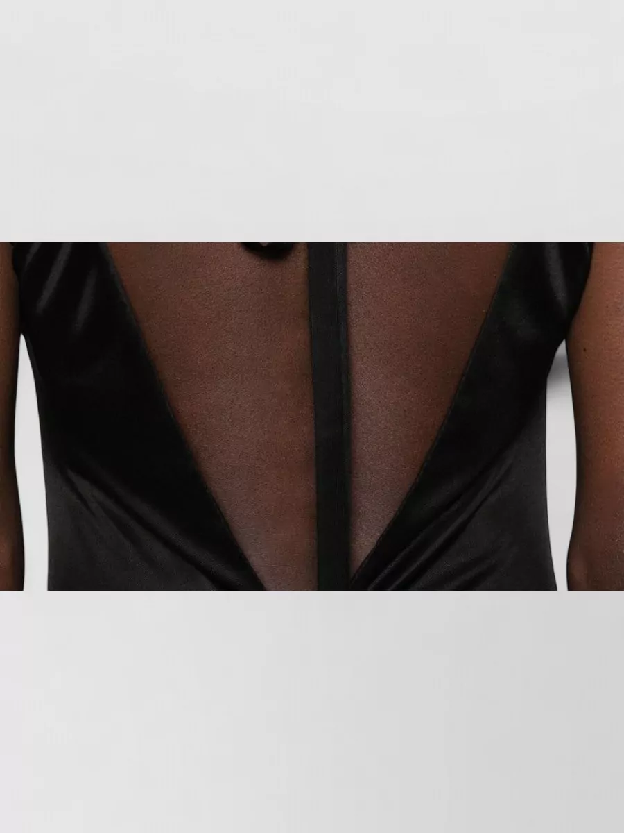 Elisabetta Franchi Long Dress Draped Detail Open Back