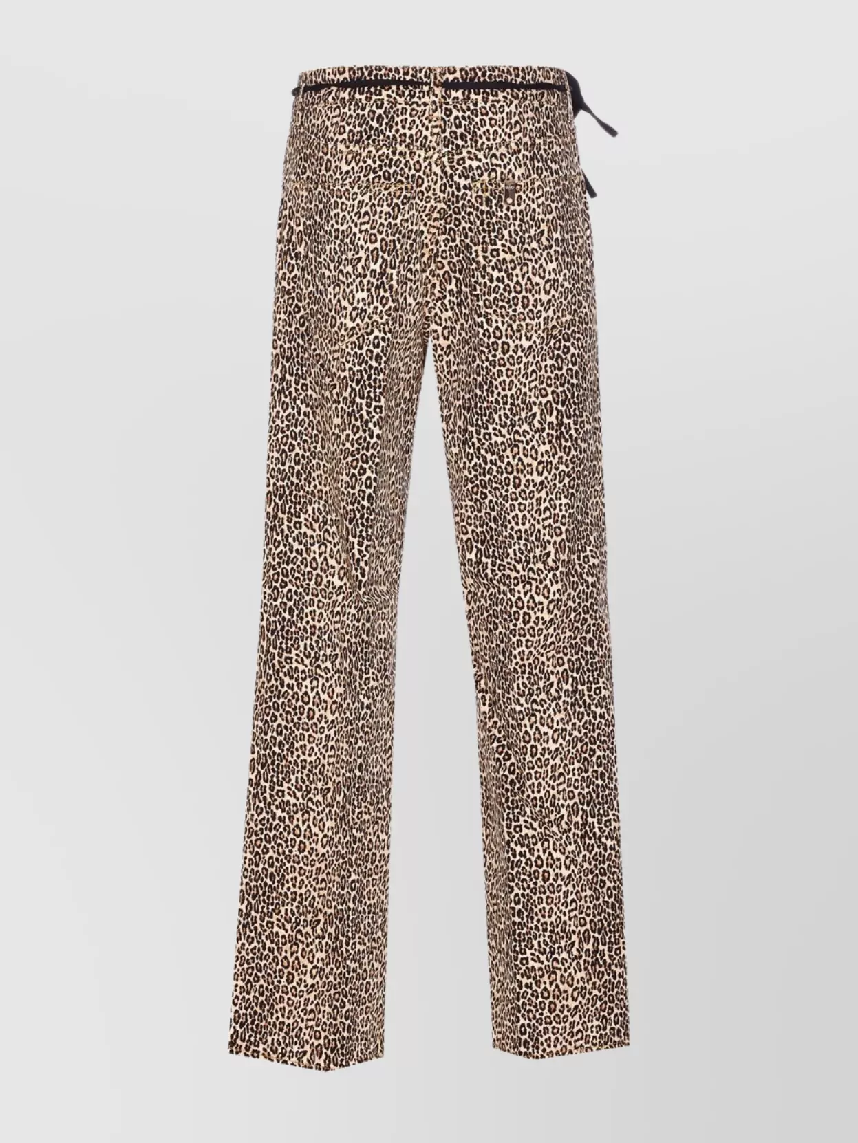 Liu •jo Trousers Animal Print Roses Detail In Brown
