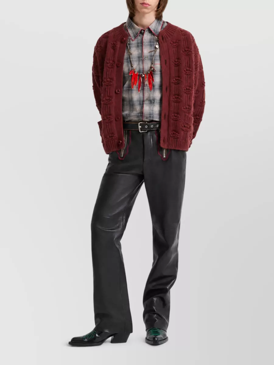 Marni Leather Straight Leg Belted Trousers