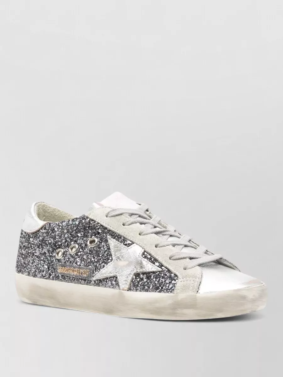 Golden Goose Star Patch Leather Round Toe Sneakers
