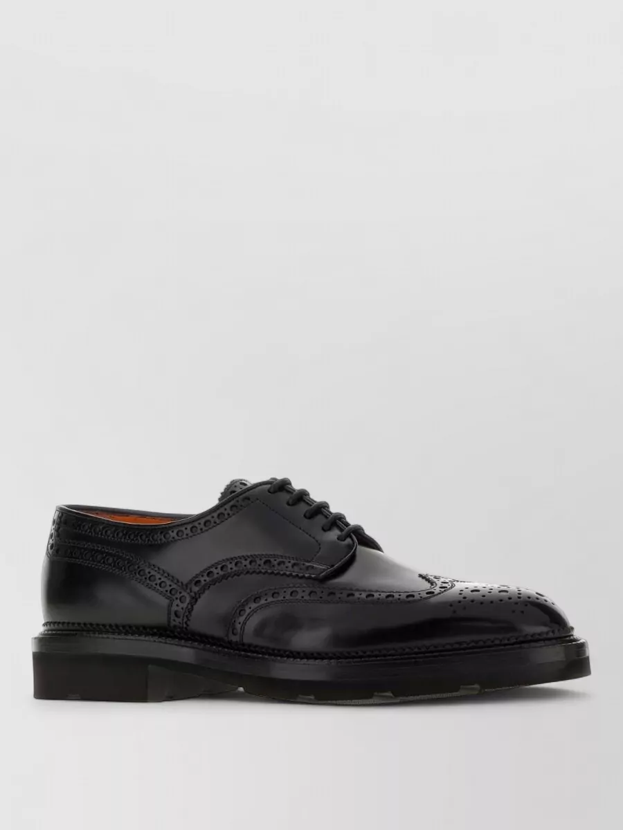 Santoni leather lace-up brogues