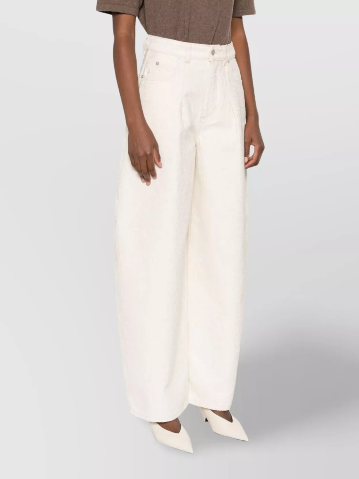 Jacquemus Trousers With Pleated Front And Side Pockets In White