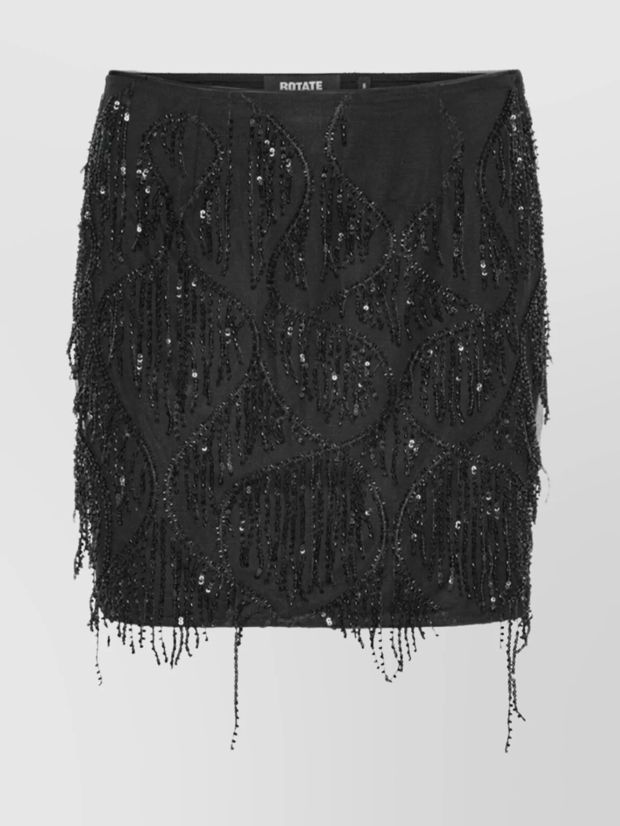 Rotate Mini Skirt With Fringe And Sequins