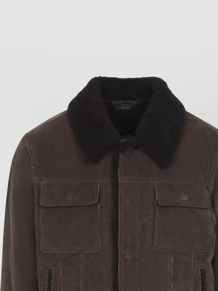Tom Ford Corduroy Shearling Collar Trucker Jacket