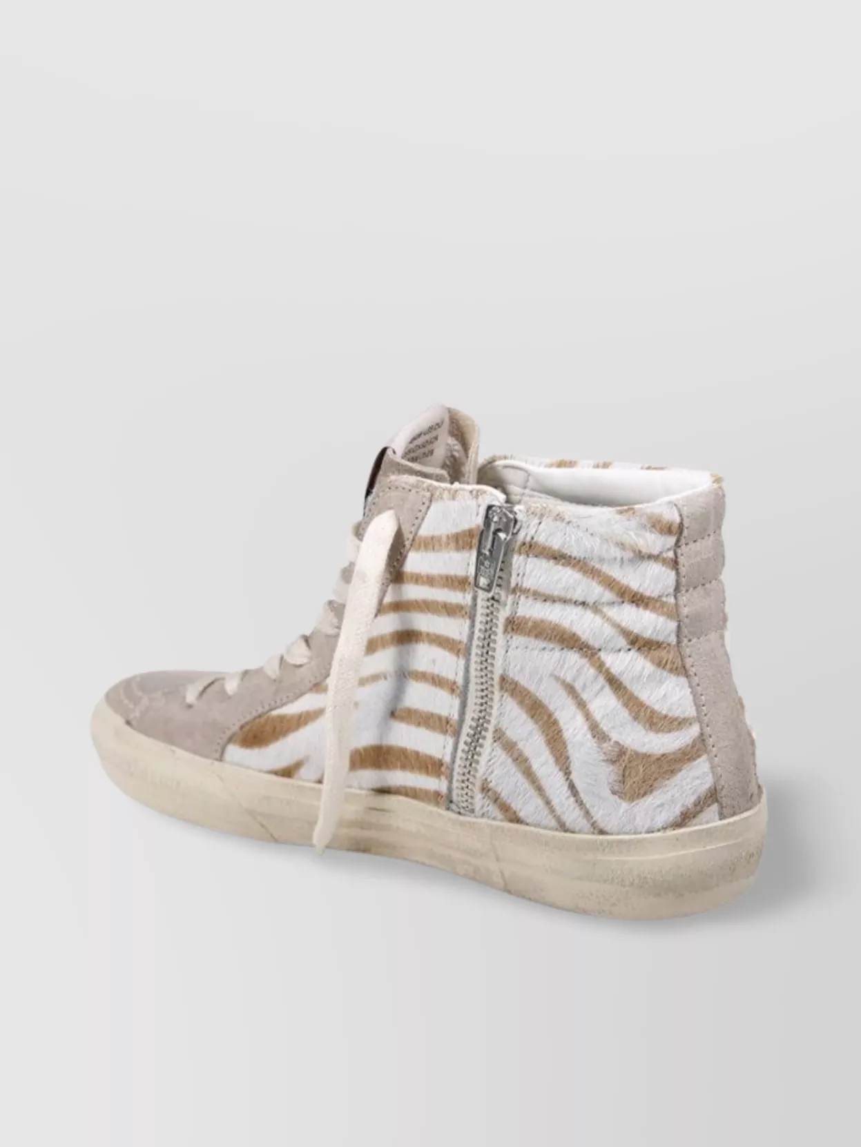 Golden Goose Slide High-top Sneakers Contrast Stitching In Neutral