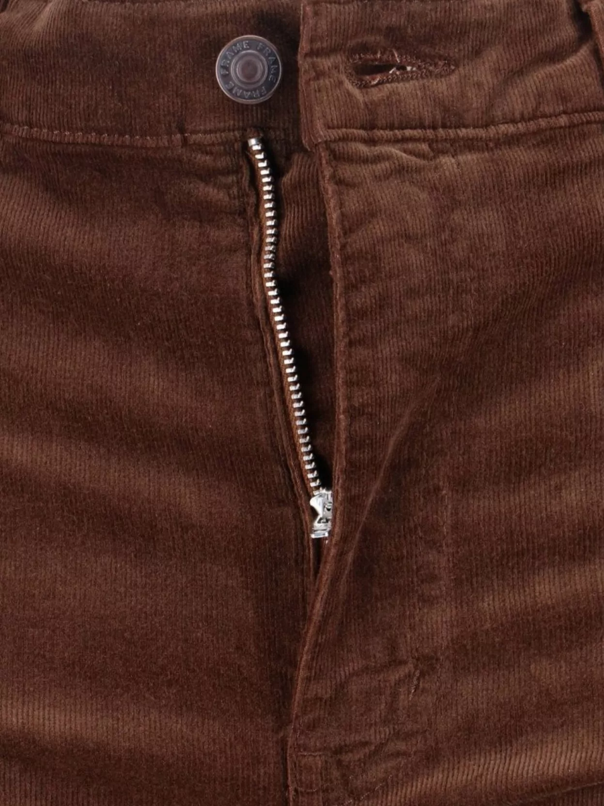 Frame Straight Trousers With Pockets And Belt Loops In Brown