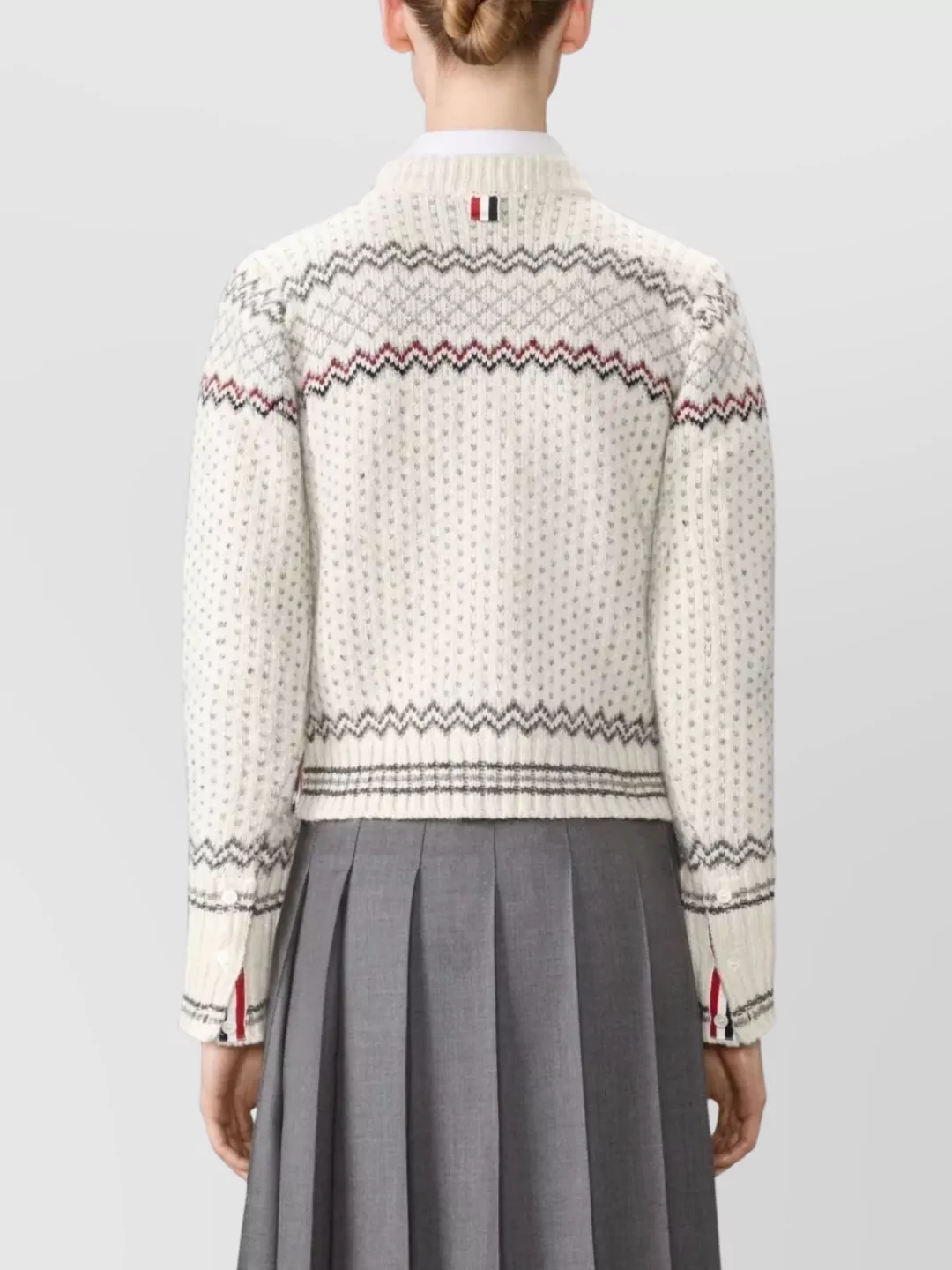 Thom Browne Fairisle Patterned Cropped Cardigan