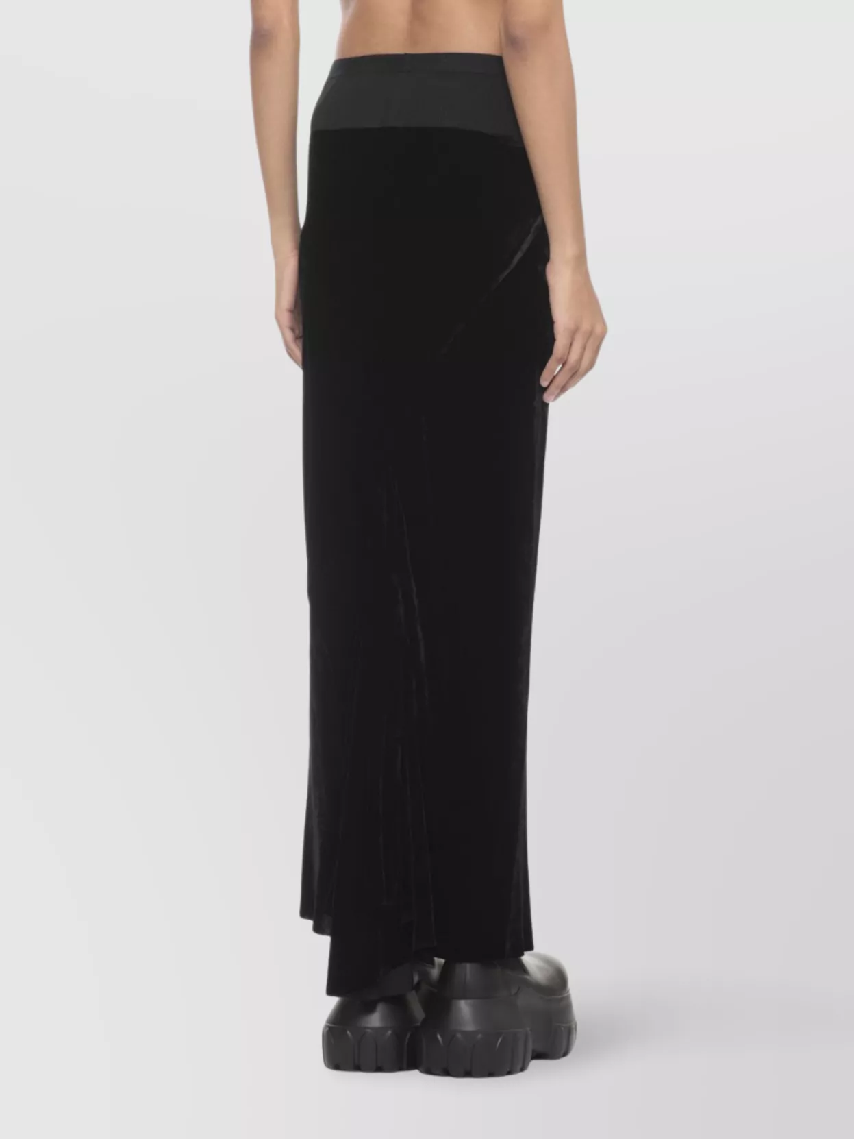 Rick Owens Midi Length Skirt Asymmetric Hem In Black