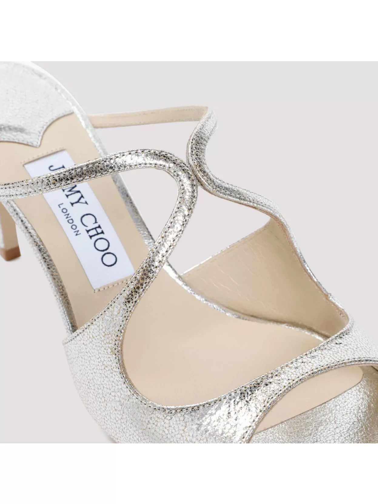 Jimmy Choo Womens Champagne Anise 75 Glitter-effect Leather Heeled Sandals In Pink