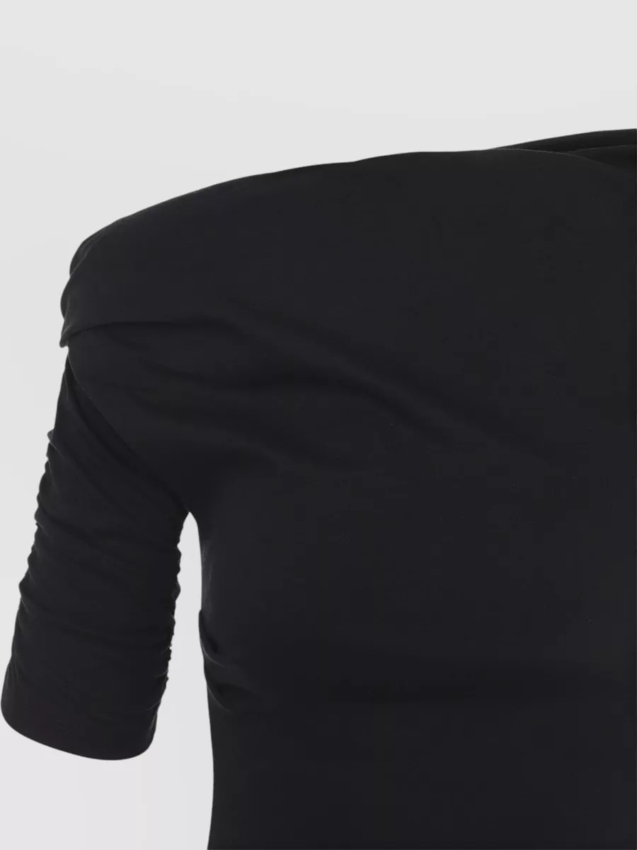 Jacquemus One Shoulder Mini Dress Ruched Sleeve