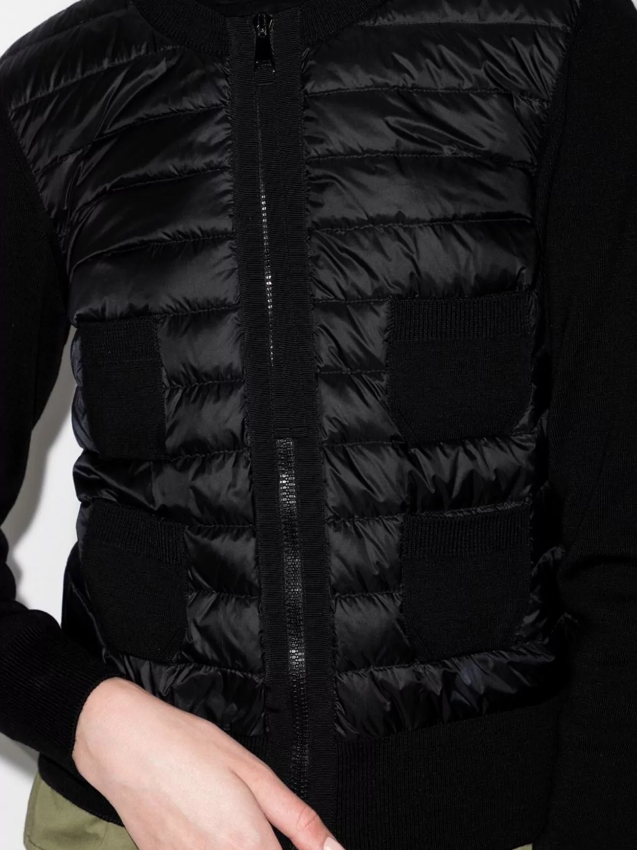 Moncler Wool Cardigan Padded Panels