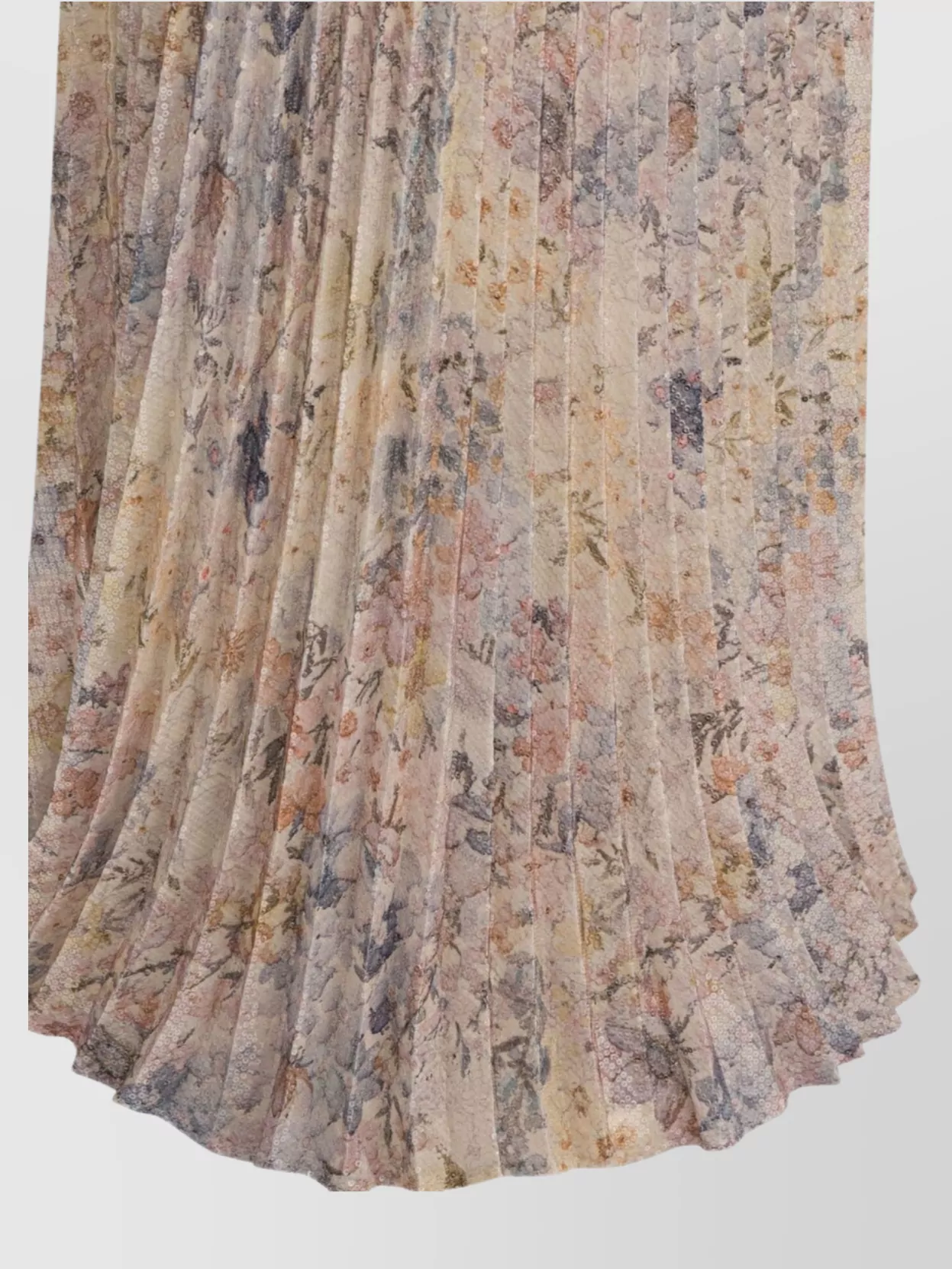 Golden Goose Floral Pleated Midi Skirt Sequins