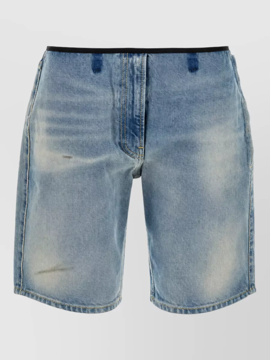 Prada denim knee-length bermuda shorts