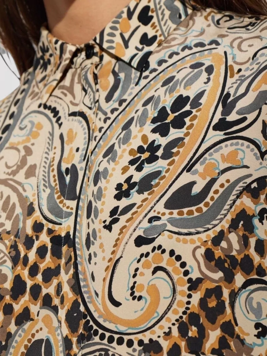 Etro Silk Printed Long Relaxed-Fit Blouse