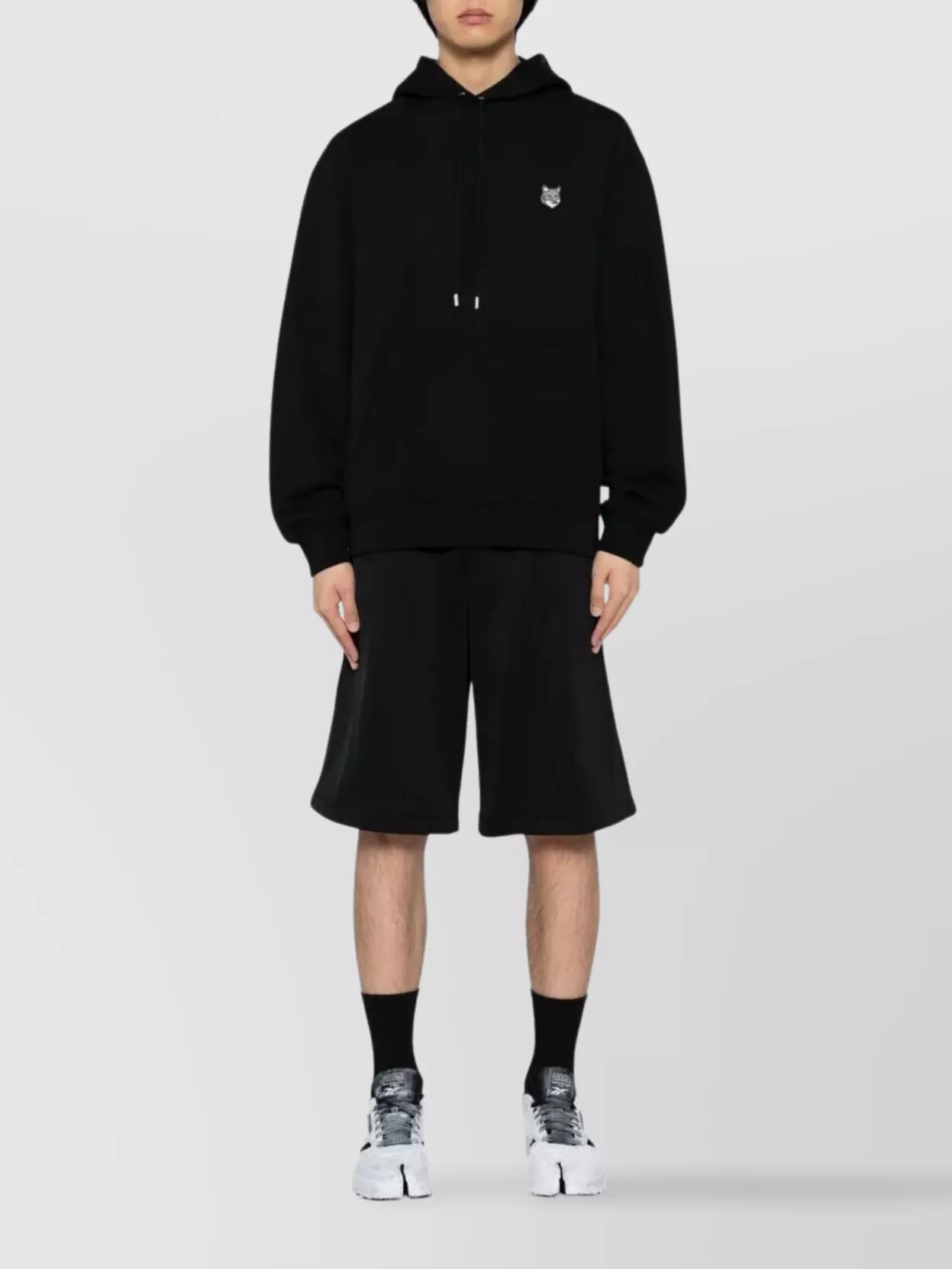 Maison Kitsuné Comfortable Hoodie With Front Pouch Pocket In Black