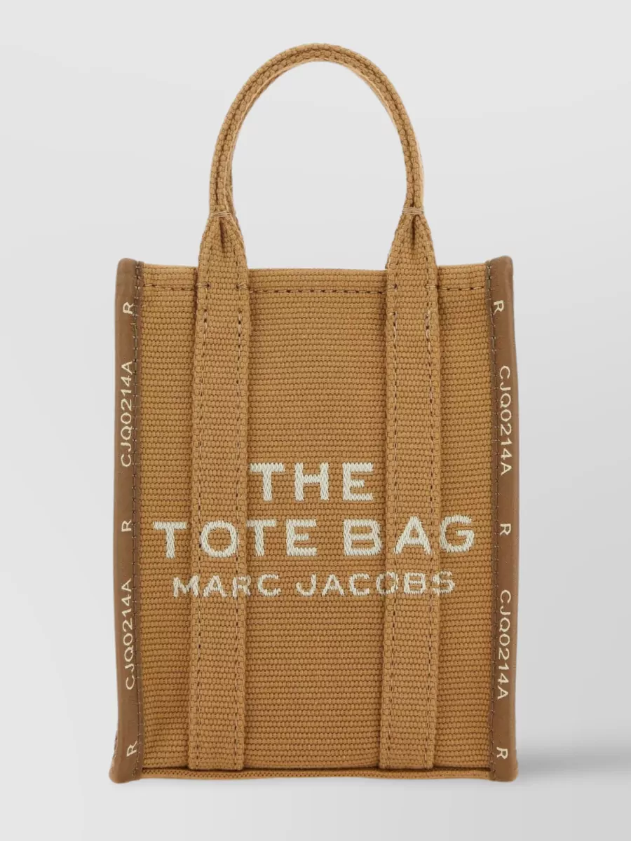 Shop Marc Jacobs Canvas Jacquard Mini Tote Bag In Brown