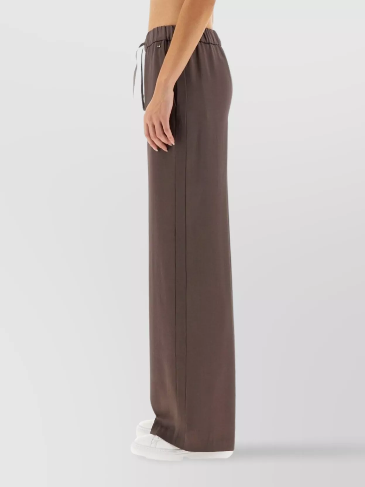 Herno Resort Wide Leg Trousers With Elastic Waistband