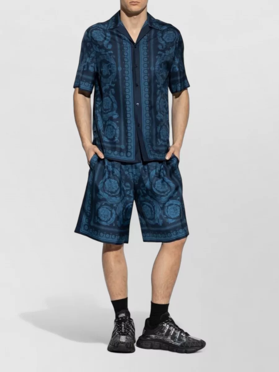 Versace Printed Silk Bermuda Shorts