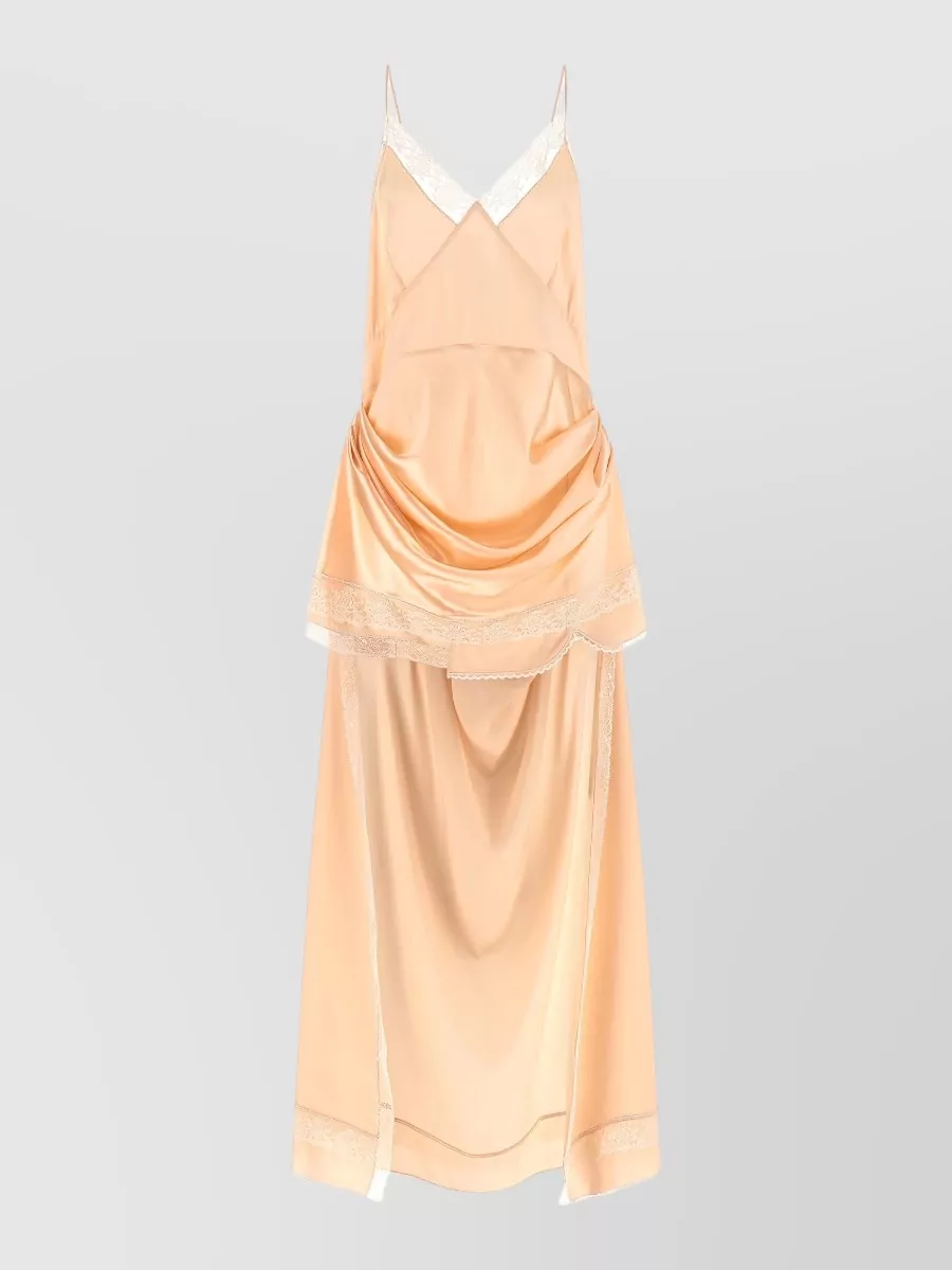 Magda Butrym Silk lace-trim asymmetric draped maxi dress