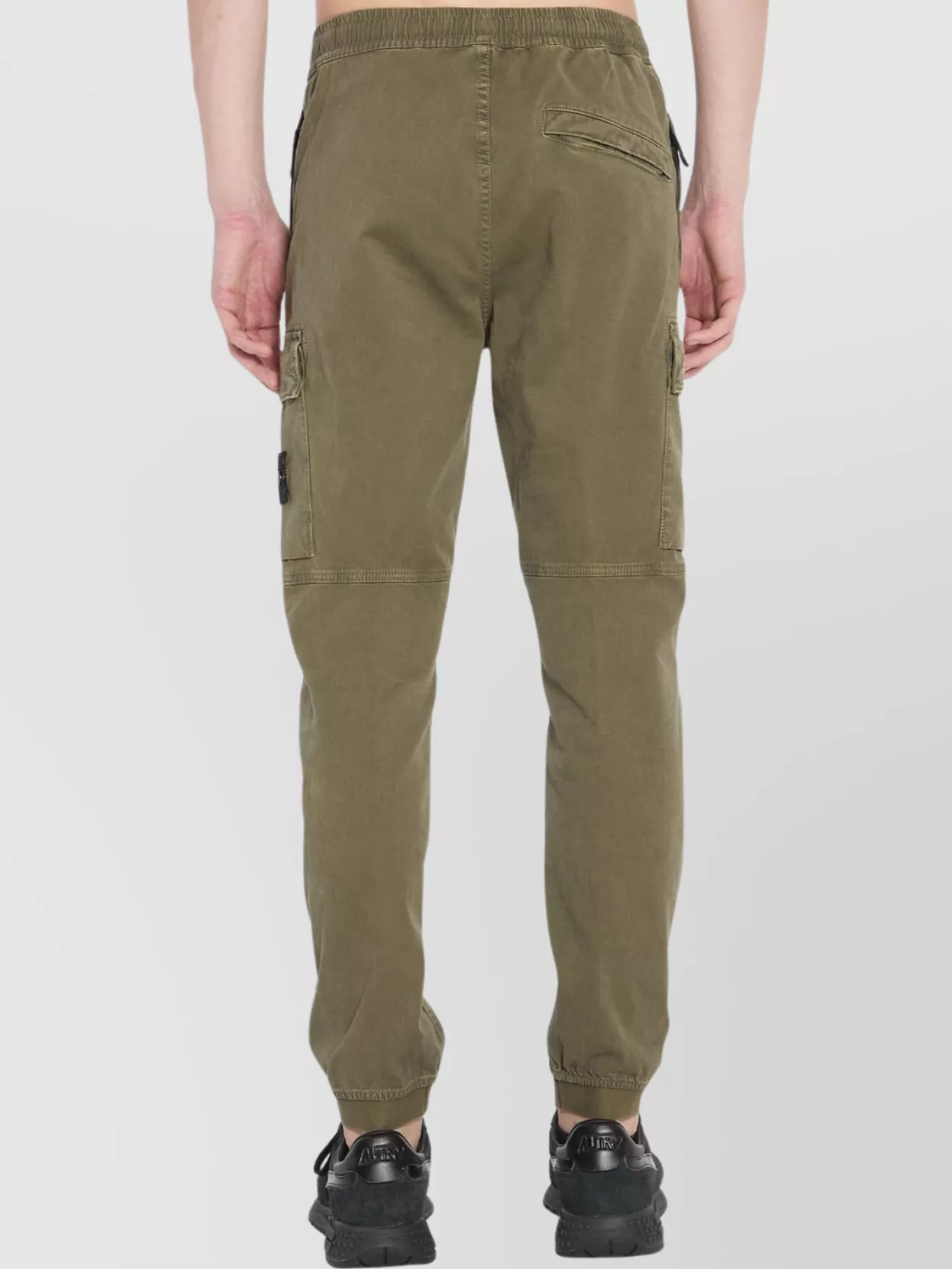Stone Island Cargo Pants Utility Elastic Waistband In Green