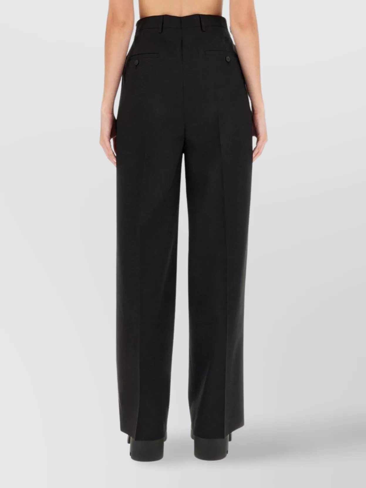 Rick Owens Wide Leg Trousers Featuring Front Pleats
