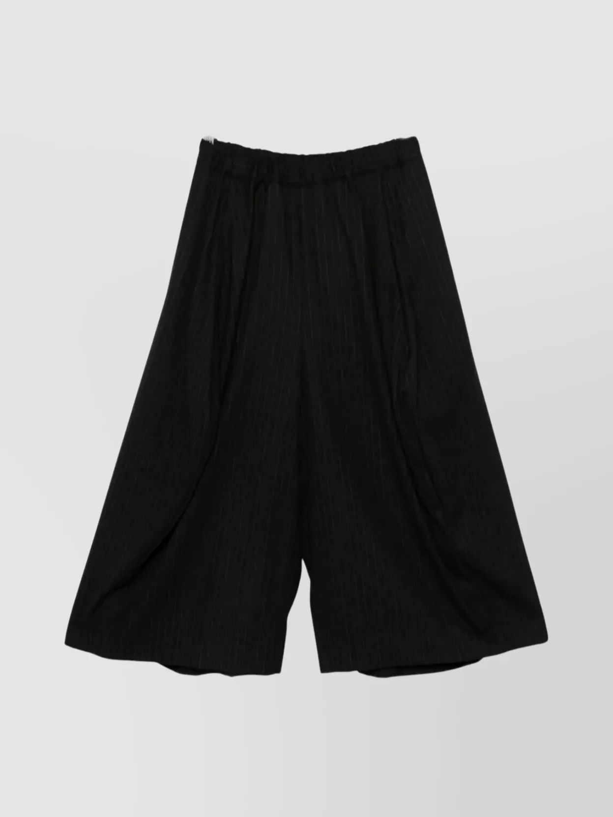 Comme Des Garçons Wide Leg Pinstripe Trousers Side Pockets In Black