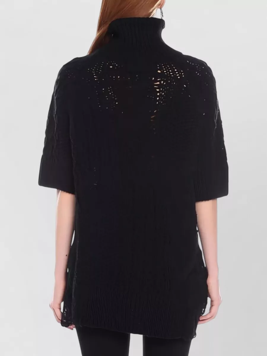 Ermanno Scervino Short Sleeve Longline Knit Turtleneck