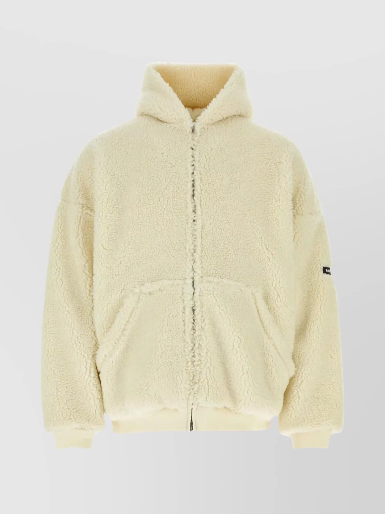 Shop Balenciaga Oversize Teddy Fleece Hooded Sweatshirt
