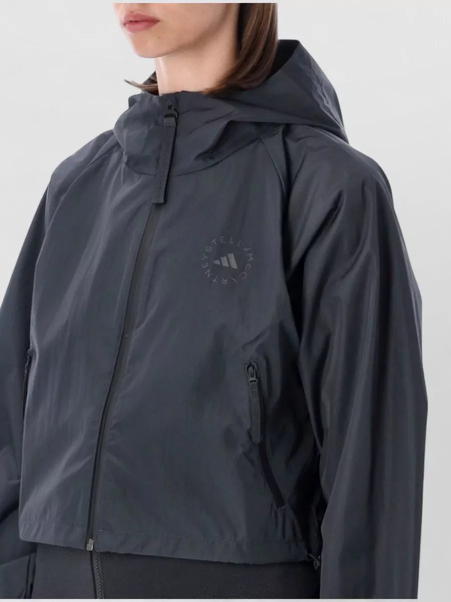 Adidas By Stella Mccartney Recycled Polyester Cropped Loose-Fit Hooded Track Jacket