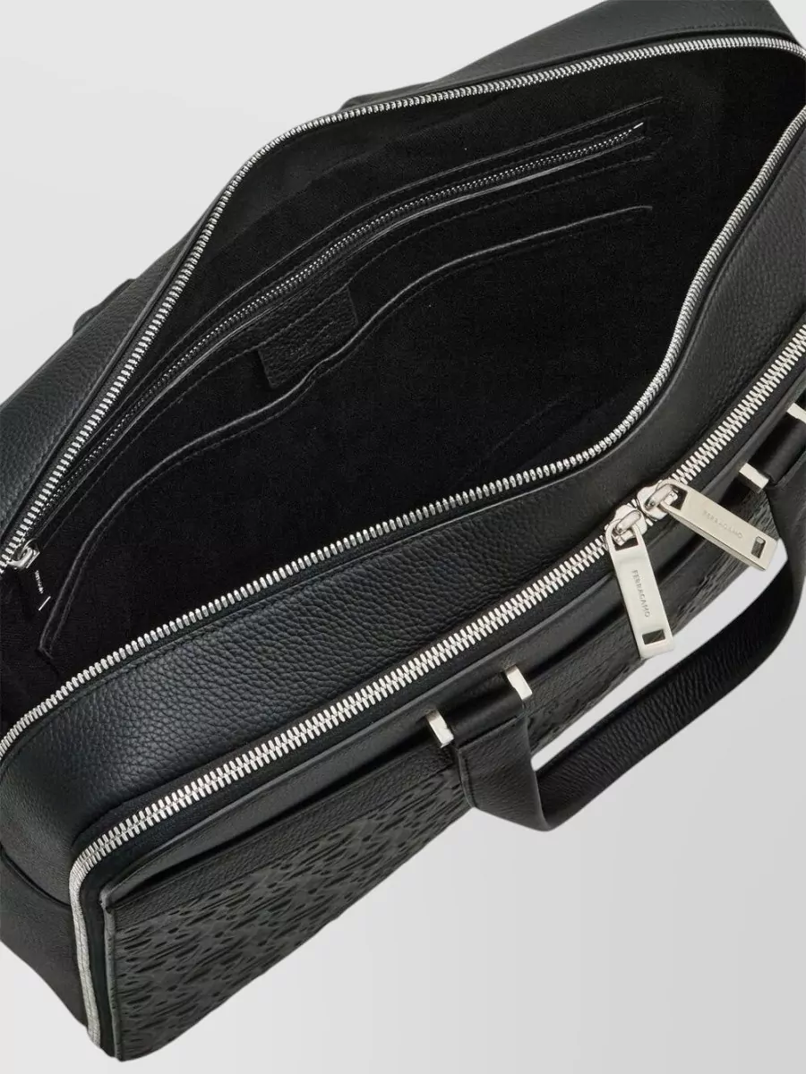 Ferragamo Gancini Leather Shoulder Bag Top Handles