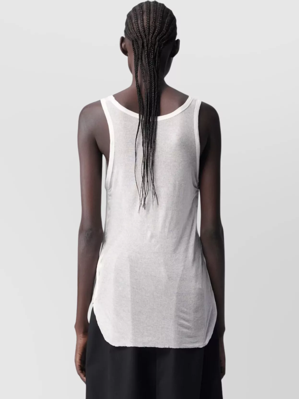 Ann Demeulemeester Cropped Tank Top Light Cotton Rib