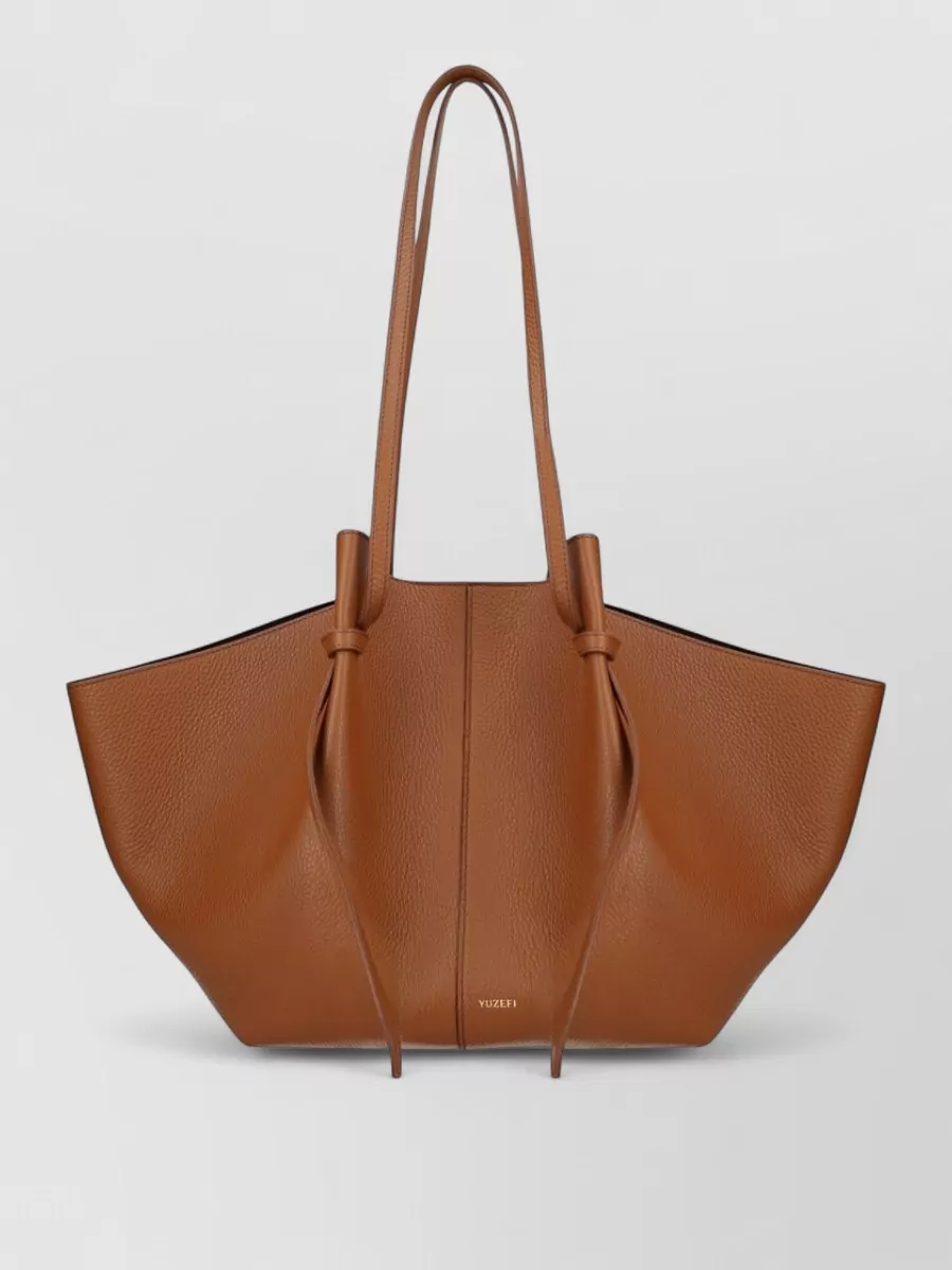 Yuzefi Textured Tote Bag Double Handles Knots