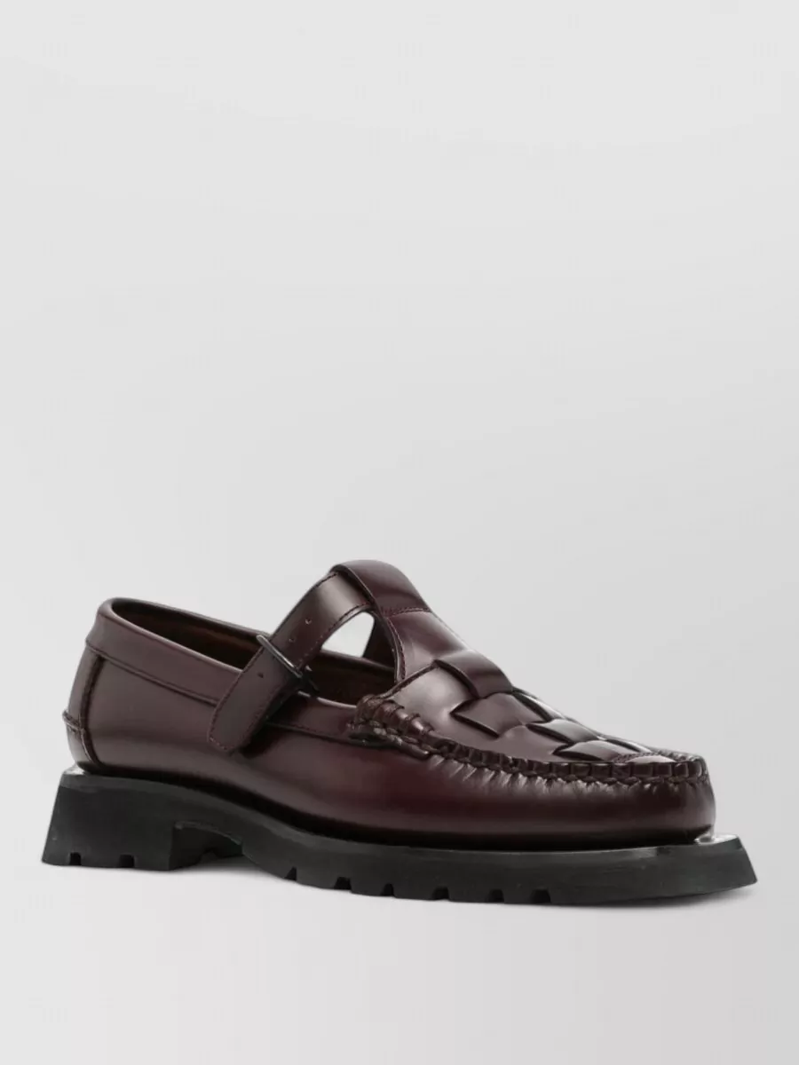 Hereu leather woven loafers