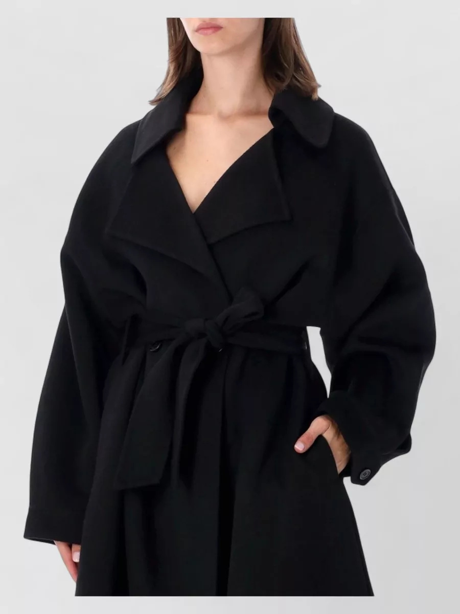 The Frankie Shop Wool Oversized Double-Breasted Belted Trench Coat