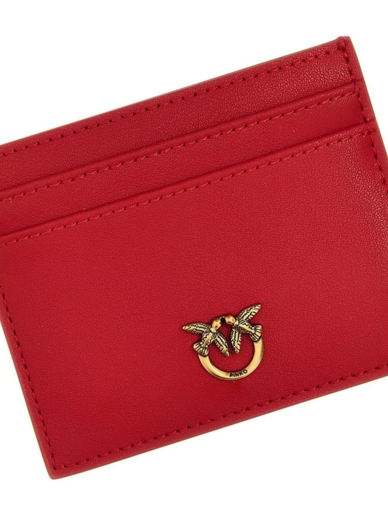 Pinko 'simply' Card Holder In Red Leather