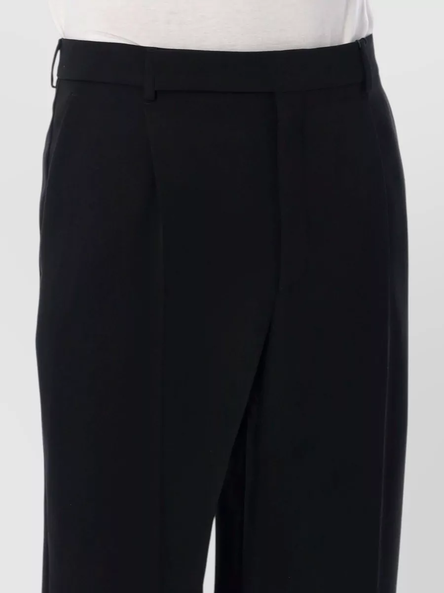 Saint Laurent Wool Mid-Rise Straight-Leg Trousers