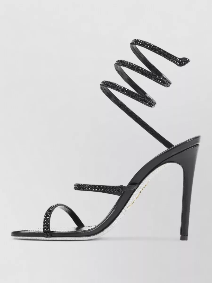 Rene Caovilla Sandals Open Toe Thin Sole Spiral Strap