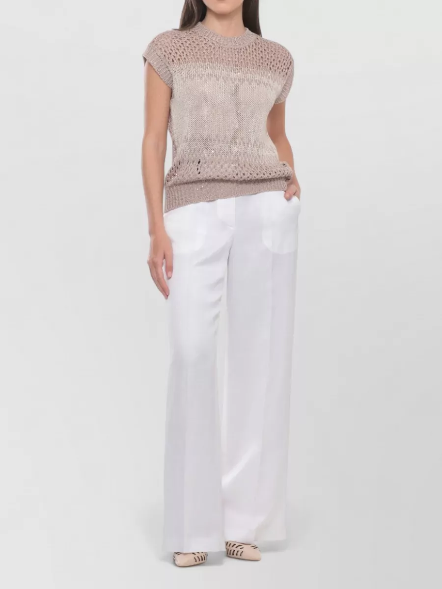 Peserico Sleeveless Sequin Cutout Sweatshirt