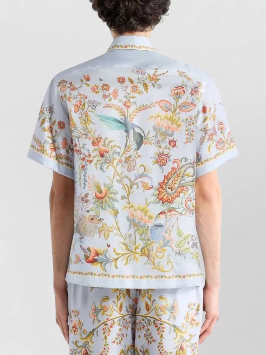 Etro Silk Oversized Short-Sleeve Printed Shirt
