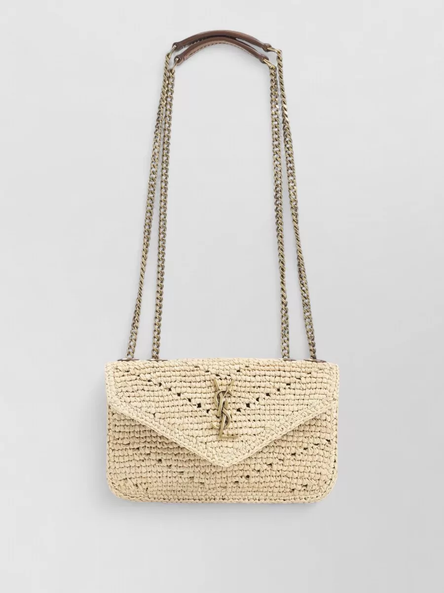 Saint Laurent loulou mini raffia cross-body bag