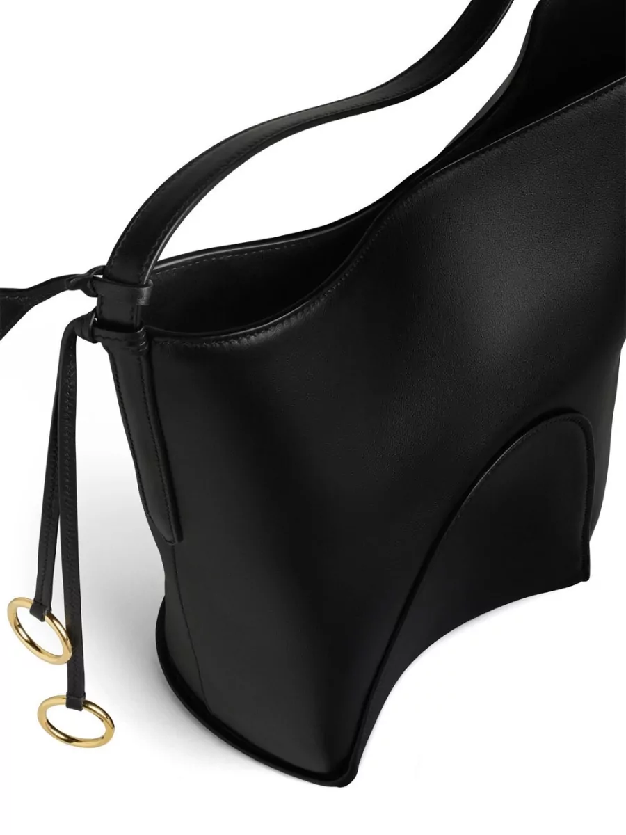 Alaïa Small Calfskin Bucket Shoulder Bag Strap