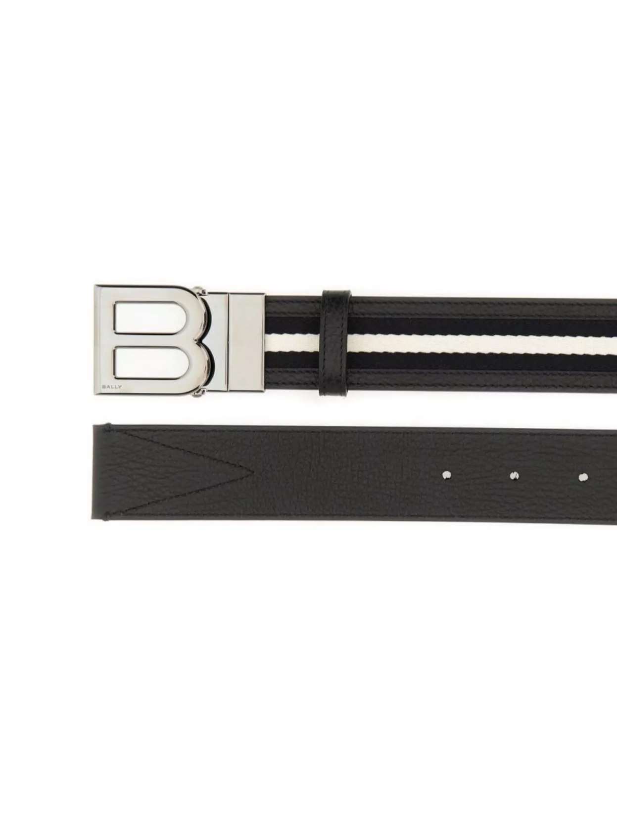 Shop Bally Adjustable Logo Buckle Belt With Stripe Detail